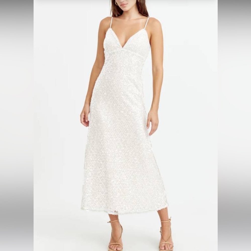 Adelyn Rae White Midi Dress